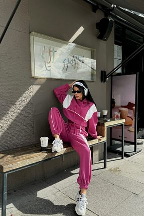 ست بالاتنه و پائین تنه صورتی زنانه بافتنی 