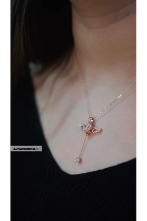 گردنبند نقره صورتی زنانه 925 عیار Store - کد 878582631