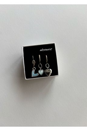 گوشواره جواهر طوسی پوشش لاکی aksesuaris - کد 878604461