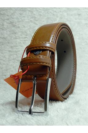 کمربند قهوه ای مردانه چرم مصنوعی Shine Leather - کد 878601670
