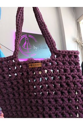 کیف دوشی بنفش زنانه حصیر By kübra handmade - کد 878614635