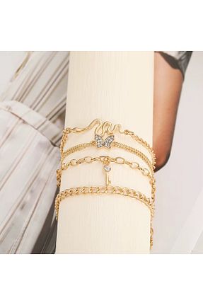 خلخال جواهر زرد زنانه فلزی Girift Vintage - کد 878611883