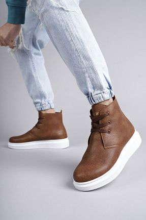 بوت / نیم بوت قهوه ای مردانه چرم مصنوعی Joy Man - کد 878612178