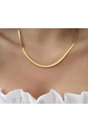 گردنبند استیل ( فولاد ) طلائی زنانه استیل (فولاد) İtal - کد 878625876