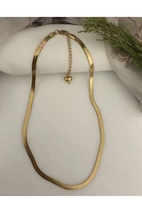 گردنبند استیل ( فولاد ) طلائی زنانه استیل (فولاد) İtal - کد 878625876