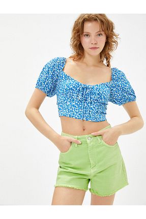 بلوز سبز زنانه گلدار Koton - کد 744078589