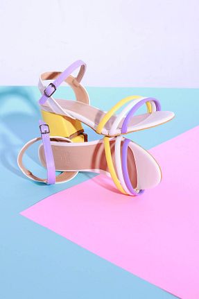 صندل بنفش زنانه پاشنه ضخیم UYEGE - کد 878704373