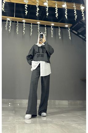 ست بالاتنه و پائین تنه حجاب طوسی زنانه اورسایز Altintasbutik - کد 878694251