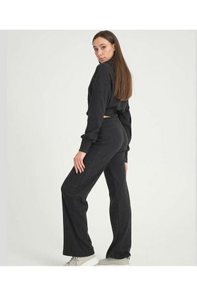 ست بالاتنه و پائین تنه طوسی زنانه بافتنی Ayfer - کد 878695050