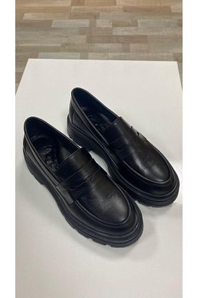 کفش لوفر مشکی زنانه چرم خالص Hermones - کد 878844134
