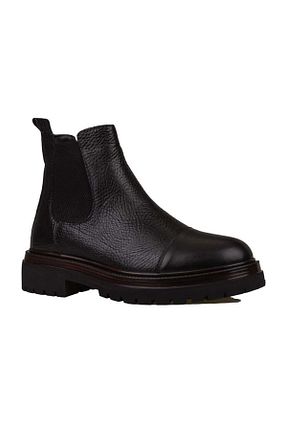 بوت / نیم بوت مشکی مردانه چرم خالص SLAYKA - کد 878712302
