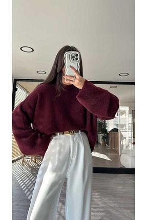 پلیور زرشکی زنانه ساده Butik - کد 878708135