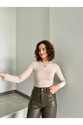 بادی بژ زنانه یقه دوچرخه Butik - کد 878722393