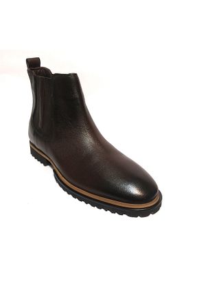 بوت / نیم بوت قهوه ای مردانه چرم خالص Mira Deri - کد 878728658