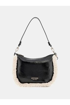 کیف دوشی مشکی زنانه چرم مصنوعی Guess - کد 841653201