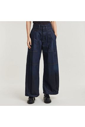 شلوار جین سرمه ای زنانه پاچه پهن G-STAR RAW - کد 858158323