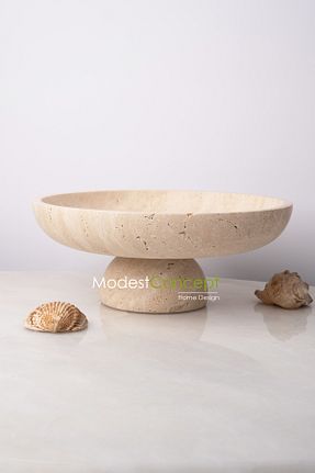 کاسه و بشقاب دکوراتیو بژ Mermer Modestmar - کد 872320344