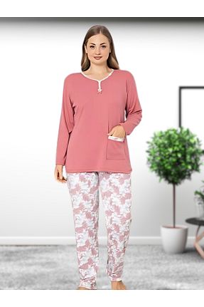 ست لباس راحتی صورتی زنانه چاپی Chordi - کد 878795287