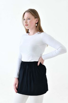 دامن سایز بزرگ مشکی زنانه پنبه ای mirach - کد 878794105