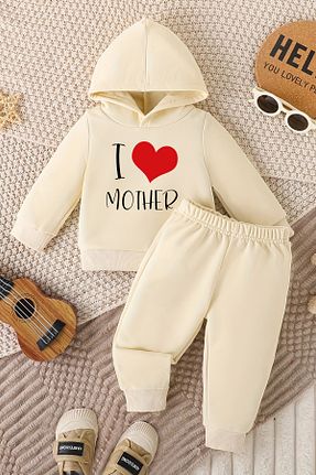 ست بالاتنه و پائین تنه بژ بچه گانه بافت ADABEBEK - کد 878928406