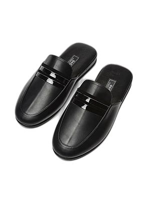 دمپائی خانگی مشکی مردانه پاشنه کوتاه (1 - 4 سانتی متر) GC - کد 791898119