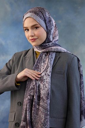شال طوسی زنانه پنبه پلی استر İpekhan - کد 878837580