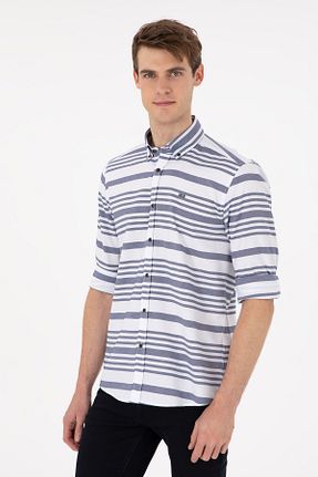 پیراهن سرمه ای مردانه یقه دکمه دار U.S. Polo Assn. - کد 878909114