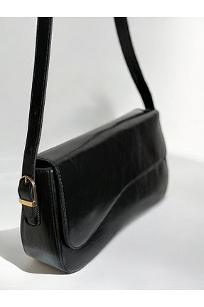 کیف دوشی مشکی زنانه چرم مصنوعی Tasarım - کد 878904674