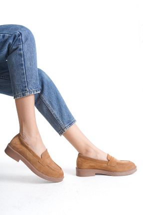 کفش لوفر قهوه ای زنانه چرم خالص GNS Shoes - کد 878953417