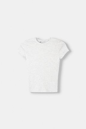 تیشرت طوسی زنانه رگولار Bershka - کد 883462191