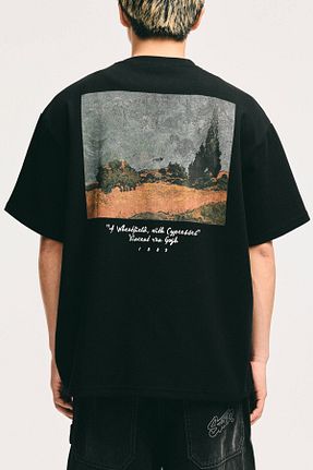 سوئیشرت مشکی مردانه چاپی Pull & Bear - کد 878949560