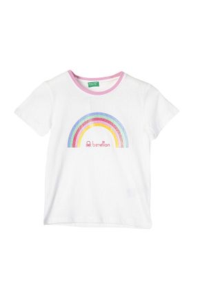 تیشرت سفید بچه گانه اسلیم فیت United Colors of Benetton - کد 822159749