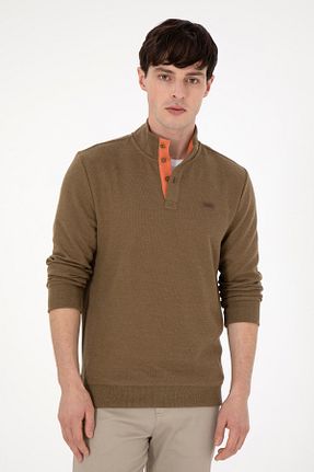 سوئیشرت خاکی مردانه ساده U.S. Polo Assn. - کد 878966258