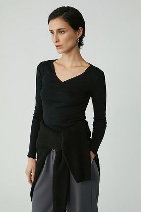 بلوز مشکی زنانه ساده ETHIQUET - کد 811861305