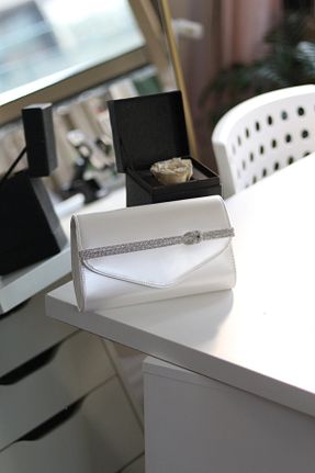 کیف مجلسی سفید زنانه چرم لاکی Moom Bag - کد 878980690