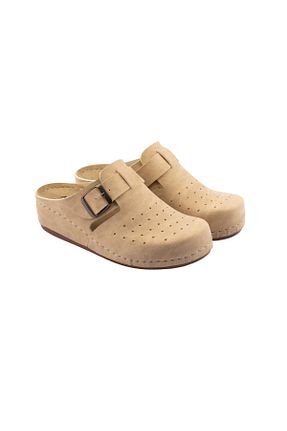 دمپائی بژ زنانه چرم مصنوعی POLOMİA - کد 878983611