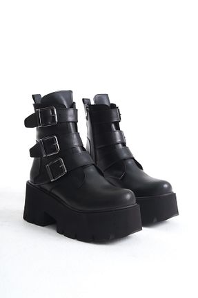 بوت / نیم بوت مشکی زنانه چرم مصنوعی Lizzu - کد 878980870