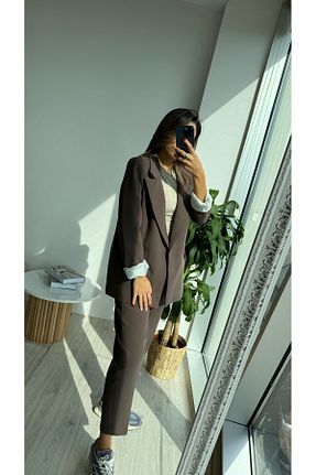 کت بلیزر قهوه ای زنانه Blazer HilalFidanButik - کد 878978396