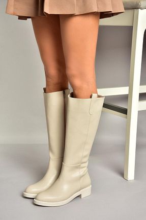 چکمه بژ زنانه چرم مصنوعی Fox Shoes - کد 870486348