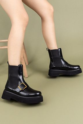 بوت / نیم بوت مشکی زنانه چرم مصنوعی Getcho - کد 878999814