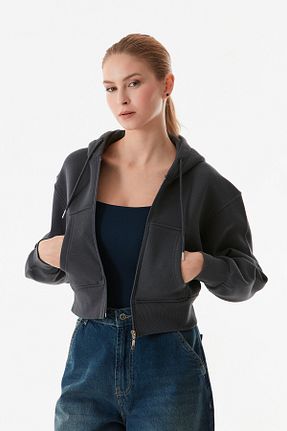 سوئیشرت طوسی زنانه ساده Fullamoda - کد 879008594