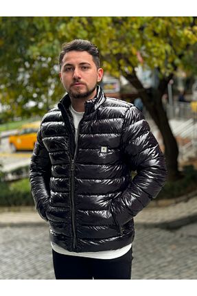کاپشن مشکی مردانه اسلیم فیت Oliggopol - کد 879005191