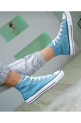 کفش اسنیکر فیروزه ای زنانه بند دار homiro - کد 834854372