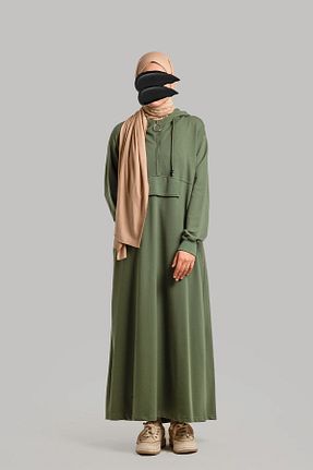 لباس حجاب سبز زنانه اورسایز Lemaye - کد 879014809