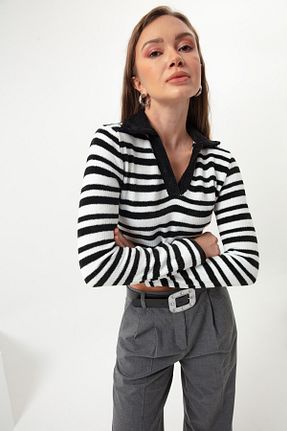 پلیور سفید زنانه کراپ Lafaba - کد 379914274