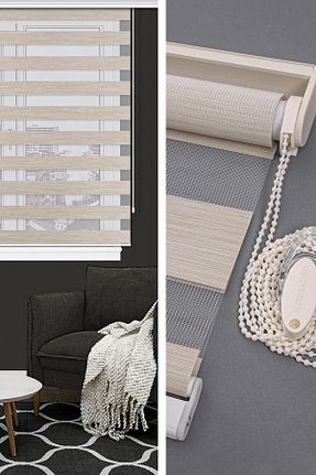 پرده کشوئی بژ Zebra Kozastor - کد 839830937