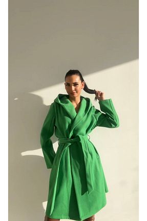پالتو پشمی سبز زنانه رگولار Swass - کد 879025898