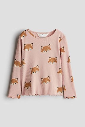 تیشرت صورتی بچه گانه پنبه ای H&M - کد 879024469