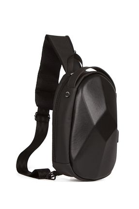 کیف دوشی مشکی مردانه چرم مصنوعی Newish - کد 848896891