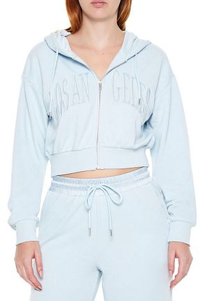 سوئیشرت آبی زنانه نقش دار / کار شده Forever 21 - کد 879039469